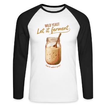 Sourdough Bread Baking Let It Ferment Era - Unisex Long Sleeve Baseball T-Shirt - white/black - Front - Nik (191cm)