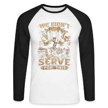 Veterans Day for Democrats - Unisex Long Sleeve Baseball T-Shirt - white/black - Front - Nik (191cm)