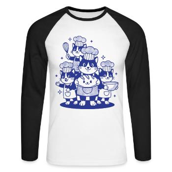 Sourdough Bread Baking Baker Starter Local Era - Unisex Long Sleeve Baseball T-Shirt - white/black - Front - Nik (191cm)