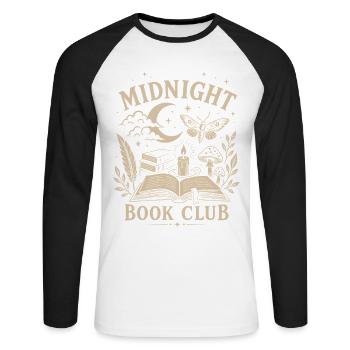 Club de lecture de minuit - Esthétique de l’Académie Sombre - T-shirt baseball manches longues Homme - blanc/noir - Devant - Nik (191cm)