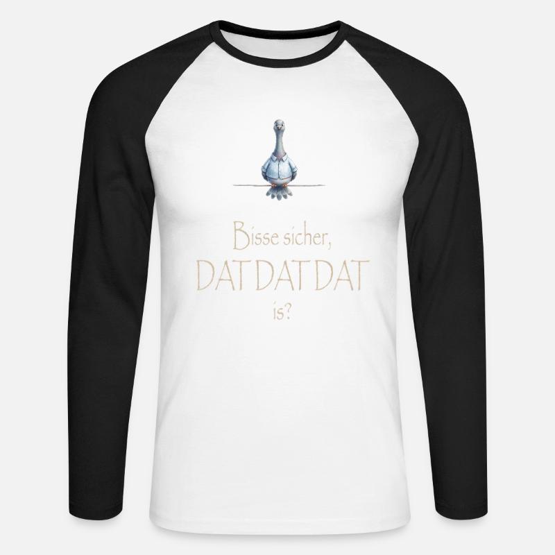 DAT DAT DAT - Unisex Baseballshirt langarm - Weiß/Schwarz