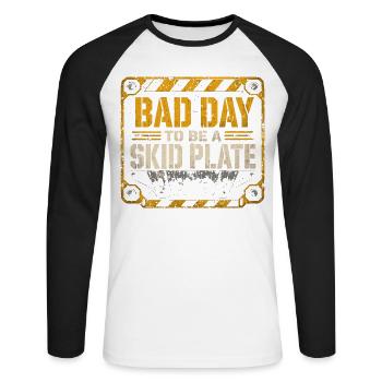 Off-Road Badge: Bad Day for the Hoof - Unisex Long Sleeve Baseball T-Shirt - white/black - Front - Nik (191cm)