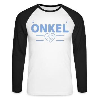 Babyparty Befördert zum Onkel 2027 - Unisex Baseballshirt langarm - Weiß/Schwarz - Vorne - Nik (191cm)