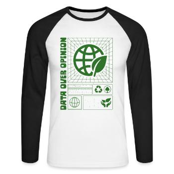 Ecologist Ecology Data Over Opinion - Unisex Long Sleeve Baseball T-Shirt - white/black - Front - Nik (191cm)