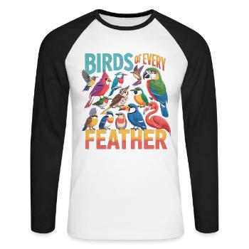 Birds of Every Feather Vogel - Unisex Long Sleeve Baseball T-Shirt - white/black - Front - Nik (191cm)