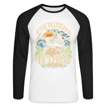 Belize Racine bélizienne trop bélizienne pour être insistée - T-shirt baseball manches longues Homme - blanc/noir - Devant - Nik (191cm)