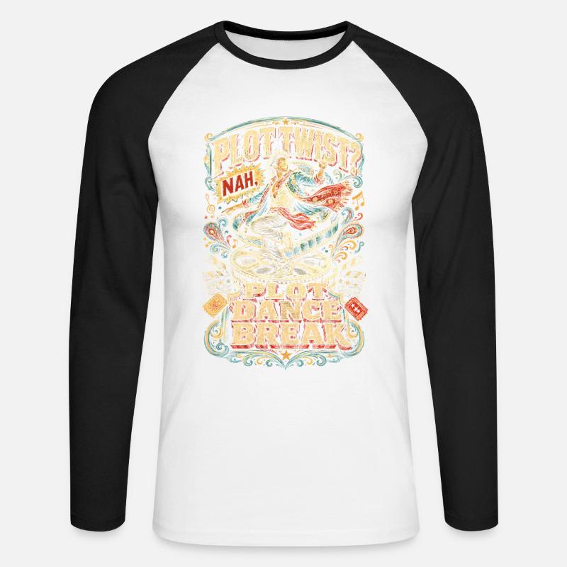 Bollywood Plot Dance Break - Unisex Baseballshirt langarm - Weiß/Schwarz