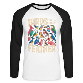 Birds of Every Feather Vogel Vielfalt - Unisex Long Sleeve Baseball T-Shirt - white/black - Front - Nik (191cm)
