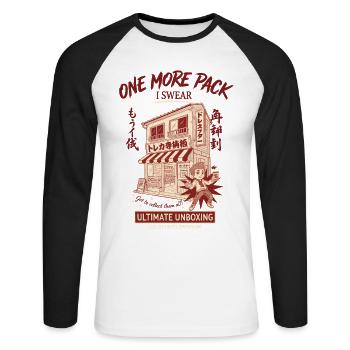 trading card Weekend Forecast Chance Of Pack - Unisex Long Sleeve Baseball T-Shirt - white/black - Front - Nik (191cm)