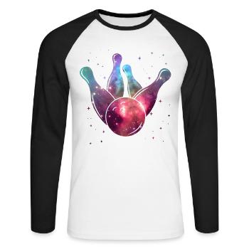 Bowler Kids Bowling Masculin Spatial - T-shirt baseball manches longues Homme - blanc/noir - Devant - Nik (191cm)
