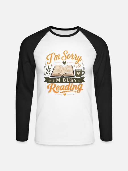 Ein Kapitel Noch Bookworm Leseratte - Unisex Baseballshirt langarm - Weiß/Schwarz