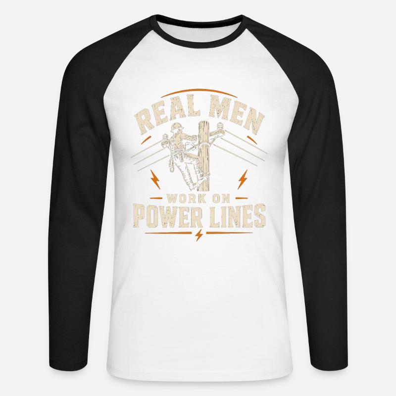 Electrician Engineer Technology Cable Design - Unisex Long Sleeve Baseball T-Shirt - white/black