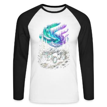 ATV Quad Biking Quad Quad Riders - Unisex Long Sleeve Baseball T-Shirt - white/black - Front - Nik (191cm)