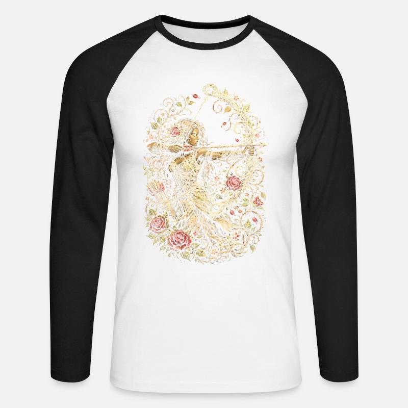 Bogenschießen Bogenschütze - Unisex Baseballshirt langarm - Weiß/Schwarz