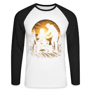 ATV Quad Quad Quad Quad Riders Père avec enfant - T-shirt baseball manches longues Homme - blanc/noir - Devant - Nik (191cm)