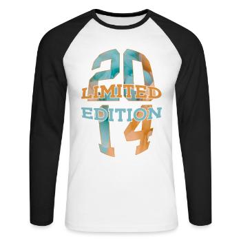 ÉDITION LIMITÉE 2014 12 ANS 12E ANNIVERSAIRE - T-shirt baseball manches longues Homme - blanc/noir - Devant - Nik (191cm)