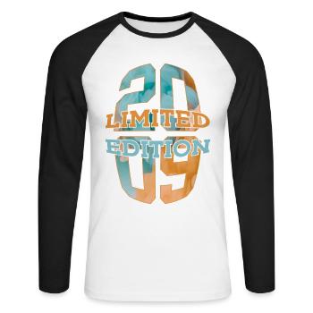 ÉDITION LIMITÉE 2009 17 ANS 17E ANNIVERSAIRE - T-shirt baseball manches longues Homme - blanc/noir - Devant - Nik (191cm)
