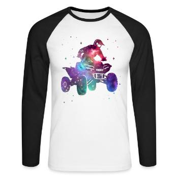 Quad ATV Space Quad Driver Kids Boys Tout-terrain - T-shirt baseball manches longues Homme - blanc/noir - Devant - Nik (191cm)