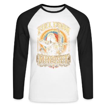 Mentalité de tir à l’arc Archer Full Draw - T-shirt baseball manches longues Homme - blanc/noir - Devant - Nik (191cm)