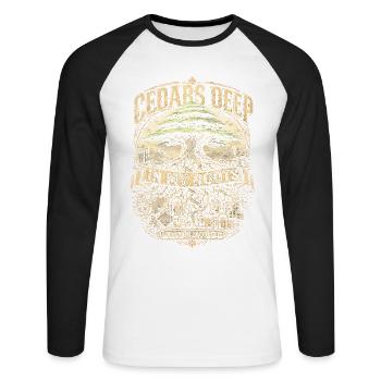 Libanon Libanese Cedars Deep In My Roots - Unisex Baseballshirt langarm - Weiß/Schwarz - Vorne - Nik (191cm)
