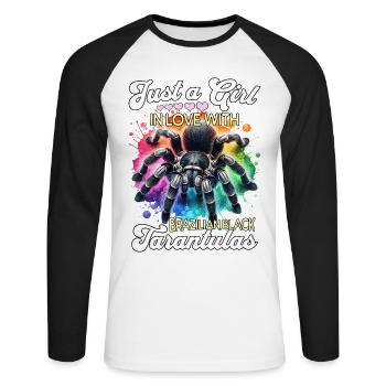 Fille Tarentule Noire - T-shirt baseball manches longues Homme - blanc/noir - Devant - Nik (191cm)
