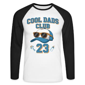 Gender Reveal Baby Shower Dad Cool Dads Club 23 - Unisex Long Sleeve Baseball T-Shirt - white/black - Front - Nik (191cm)