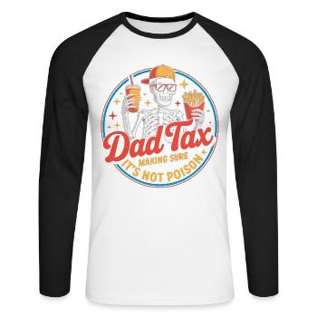 Squelette de Snacks Dad Tax - T-shirt baseball manches longues Homme - blanc/noir - Devant - Nik (191cm)