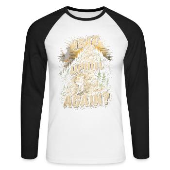 Fire Brigade Fire Brigade Groups Is It Uphill Again? - Unisex Long Sleeve Baseball T-Shirt - white/black - Front - Nik (191cm)