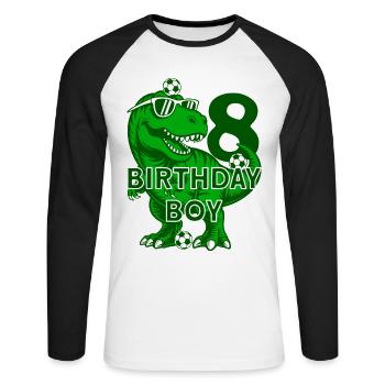 8 ANS D’ANNIVERSAIRE GARÇON FOOTBALL 8E ANNIVERSAIRE - T-shirt baseball manches longues Homme - blanc/noir - Devant - Nik (191cm)