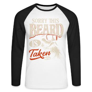 Bearded man is taken - Unisex Long Sleeve Baseball T-Shirt - white/black - Front - Nik (191cm)