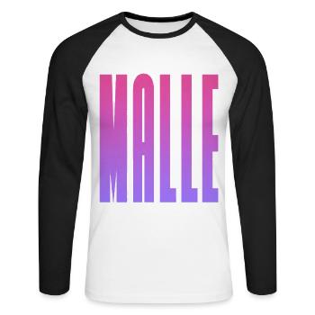 MALLE - T-shirt baseball manches longues Homme - blanc/noir - Devant - Nik (191cm)
