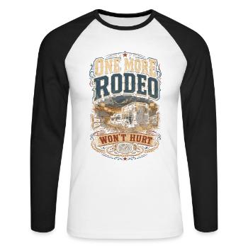 Rodeo American One More Rodeo ne fera pas de mal - T-shirt baseball manches longues Homme - blanc/noir - Devant - Nik (191cm)
