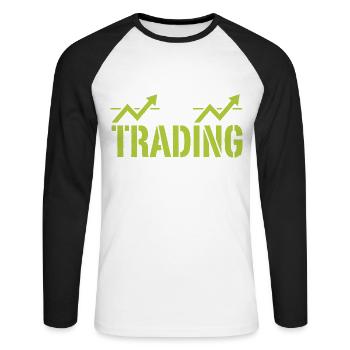 I'd rather be Trading | Crypto Stock Trader - Unisex Long Sleeve Baseball T-Shirt - white/black - Front - Nik (191cm)