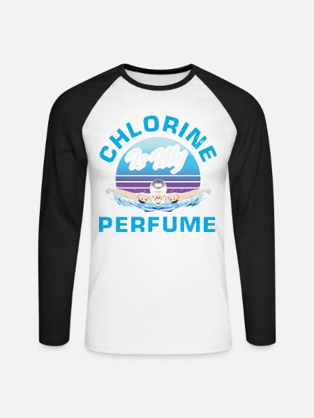 Lustige Schwimmer Sprüche & Schwimmverein Design - Unisex Baseballshirt langarm - Weiß/Schwarz