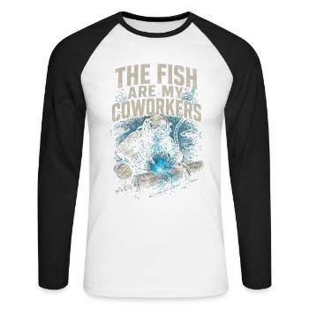Underwater Welder The Fish Are My Coworkers - Unisex Long Sleeve Baseball T-Shirt - white/black - Front - Nik (191cm)