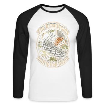 Armbrust Armbrustschütze - Unisex Baseballshirt langarm - Weiß/Schwarz - Vorne - Nik (191cm)