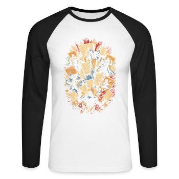 Collectionneur de bandes dessinées - T-shirt baseball manches longues Homme - blanc/noir - Devant - Nik (191cm)