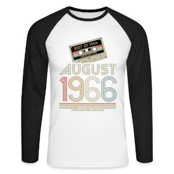 Cassette | Best of August 1966 | Limited Edition - Unisex Long Sleeve Baseball T-Shirt - white/black - Front - Nik (191cm)