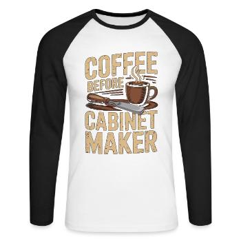 Cabinet Maker Coffee Cabinet Expert Coffee Lover - Unisex Baseballshirt langarm - Weiß/Schwarz - Vorne - Nik (191cm)