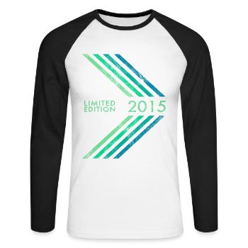 2015 Limited Edition Birthday Boys and Girls - Unisex Long Sleeve Baseball T-Shirt - white/black - Front - Nik (191cm)