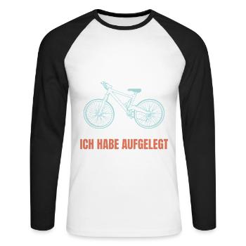 Mein Fahrrad ruft aufgelegt - Unisex Baseballshirt langarm - Weiß/Schwarz - Vorne - Nik (191cm)