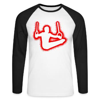 Gymnastics Gymnastics Ring Gymnastics Rings Gymnastics Kids - Unisex Long Sleeve Baseball T-Shirt - white/black - Front - Nik (191cm)