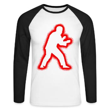 Judoka Martial Arts Men Kids Boys Judo - Unisex Long Sleeve Baseball T-Shirt - white/black - Front - Nik (191cm)