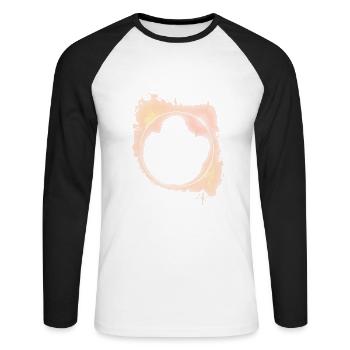 Fire Circle Solar Eclipse - Unisex Long Sleeve Baseball T-Shirt - white/black - Front - Nik (191cm)