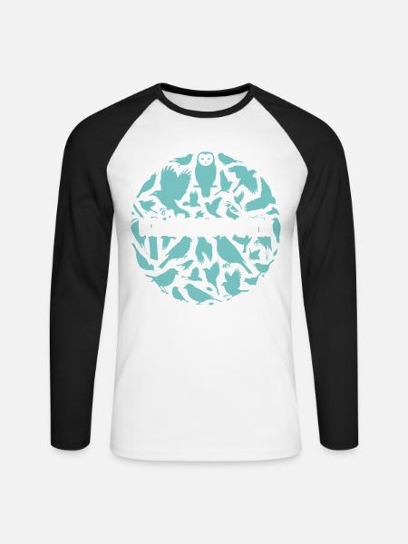 Birdwatching - Unisex Baseballshirt langarm - Weiß/Schwarz