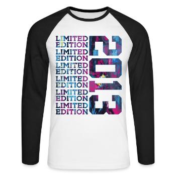 COOL 13 YEARS LIMITED EDITION 2013 13TH BIRTHDAY - Unisex Long Sleeve Baseball T-Shirt - white/black - Front - Nik (191cm)