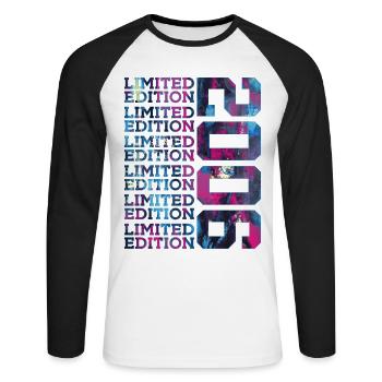 COOL 20 YEARS LIMITED EDITION 2006 20TH BIRTHDAY - Unisex Long Sleeve Baseball T-Shirt - white/black - Front - Nik (191cm)