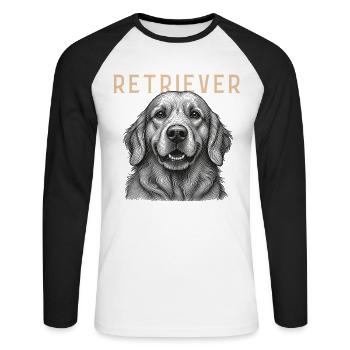 Retriever Dog Vintage - Unisex Long Sleeve Baseball T-Shirt - white/black - Front - Nik (191cm)