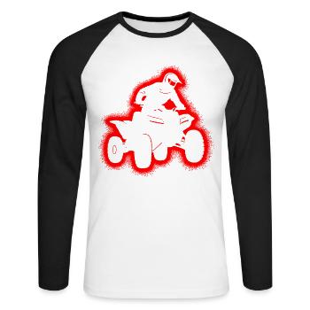 Quad ATV Motocross Kinder Jungen Herren Offroad - Unisex Baseballshirt langarm - Weiß/Schwarz - Vorne - Nik (191cm)