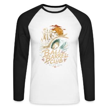 Bali Barrel Club Surf - Unisex Long Sleeve Baseball T-Shirt - white/black - Front - Nik (191cm)